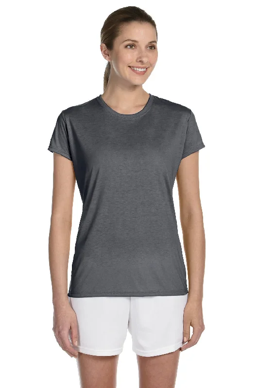 Gildan Womens Performance Jersey Moisture Wicking Short Sleeve Crewneck T-Shirt - Charcoal Grey - Closeout