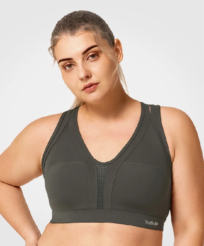 Power Cross Back Padded Running Bra | Women's High Support Sports Bra (Plus Size)