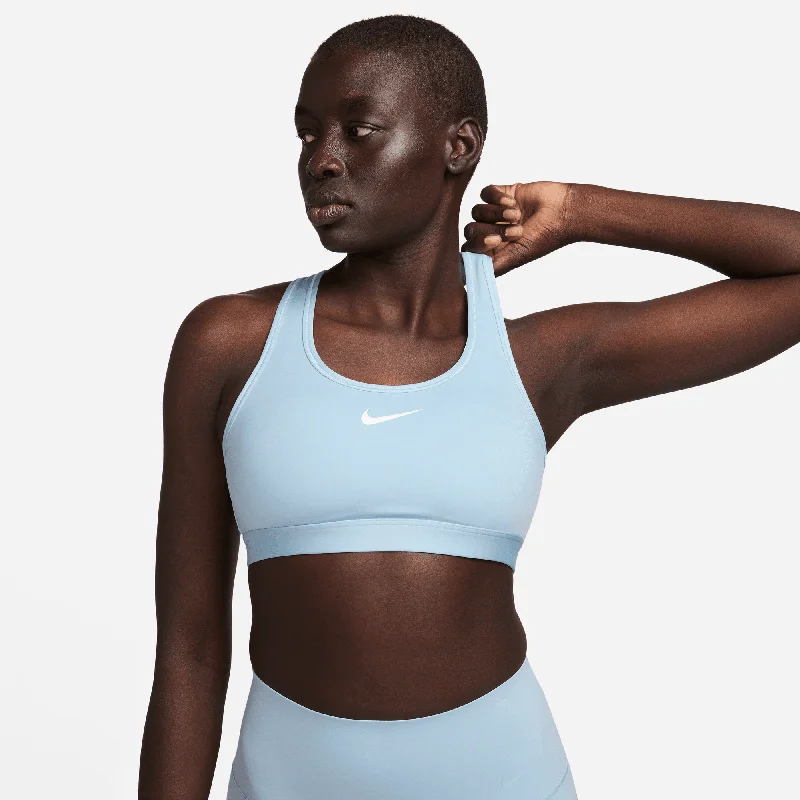 Women’s Swoosh Medium Support Sports Bra (440 - Light Armory Blue/White)